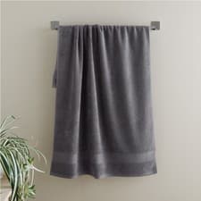 Image of Catherine Lansfield Anti Bacterial 100% Cotton 500GSM Towel Collection Charcoal