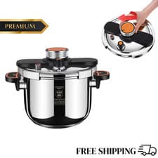Image of 6/8 Litre Home Dual Handle Stainless steel Pressure Cooker Kitchen Cookware