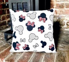 Image of 869. Handmade MINNIE MOUSE 100% Cotton Cushion Cover Various sizes