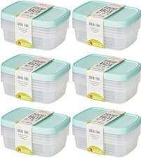 Image of 24x Wham Food Storage Plastic Kitchen Lunch Box Container with Lid 1L