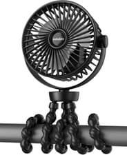 Image of Portable Pram Fan, 5200 mAh Rechargeable Personal Fan, with 360° Rotate Flexible