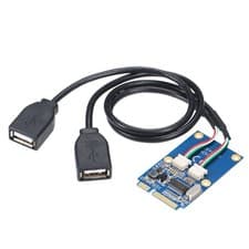 Image of Mini PCI-E PCI Express to 5 Pin Dual USB 2.0 Adapter Riser Expansion Card
