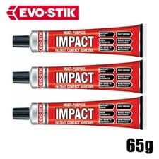 Image of 3 x EVO-STIK Multi-Purpose Glue Impact Instant Contact Adhesive 65g Fast Drying