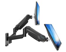 Image of HUANUO Dual Monitor Wall Mount with Design Arms 17-32 Inch 3.1 Kilograms Black