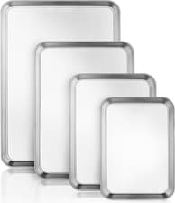 Image of Baking Tray Set of 4, Essentials Stainless Steel Oven Tray Sets, Easy Cleaning