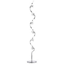 Image of Litecraft Floor Lamp Twirl 6 Arm Base With Clear Glass Shades - Chrome Clearance