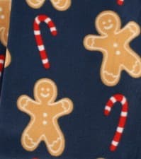 Image of Christmas Navy Gingerbread Fleece Throw Blanket 120 x 150cm New Xmas Cosy