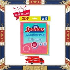 Image of Spontex Microfibre Pads, 3 Count (Pack of 1)