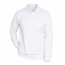 Image of Unisex Long Sleeve Polo Shirt for Kids & Adults | Casual Workwear Top Uniform