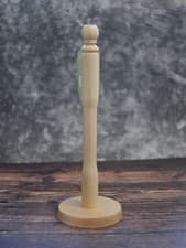 Image of Apollo Beech Wood Kitchen Roll Holder Paper Towel Stand Worktop Storage- Natural