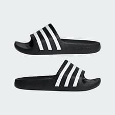 Image of ADIDAS ADILETTE AQUA UNISEX KIDS TEENS SLIDERS SLIPERS SHOWER BEACH FLIP FLOPS 