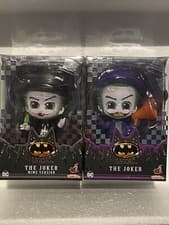 Image of 2 Hot Toys Cosbaby Batman Joker Figure & Mime Version Collectible New Boxed