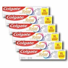 Image of Colgate Total Active Prevention Original Toothpaste Gums Teeth XL Pack 6 x 125ml