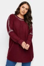 Image of YOURS Curve -Red Stud Sleeve Embellished Jumper - Size 26/28 - BNWT - RRP £32.00