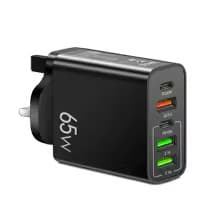 Image of 65W Quick Charger UK Plug Fast Wall Charger Power Adapter 5 Port USB-C PD Type C