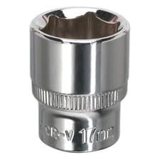Image of Sealey WallDrive Socket 17mm 3/8"Sq Drive Fully Polished Socket - SP3817