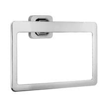 Image of Croydex Flexi-Fix Square Towel Ring, Chrome - Shoreditch