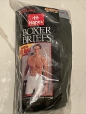 Image of 1996 Hanes 2XL  White Boxer Briefs 3 Pack-New Old Stock Cotton Blend Made In USA