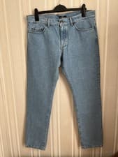 Image of Hugo Boss Maine Men's W36 L32 Straight Leg Regular Blue Denim Jeans Zip Fly BNWT