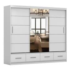 Image of Florence High Gloss Sliding Door Wardrobe – 205cm, free delivery across England