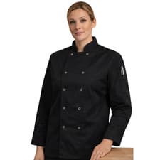 Image of Black Chefs Jacket Unisex Long and Short Sleeve Professional Kitchen Uniform