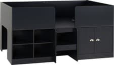 Image of Orlando Children Low Sleeper Storage 3ft Single Mid Sleeper Bed Frame Dark Grey