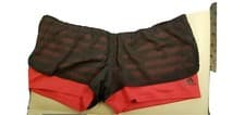 Image of Adidas Womens Climalite Shorts - Black & Red, Size L