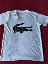 Image of Lacoste Sport Logo T-shirt Boys White/Black 14 Years 164cm