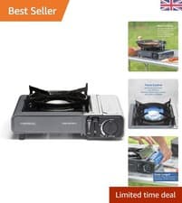 Image of Robust 2200W Camping Stove with Piezo Ignition & Carrying Case - Compact Design