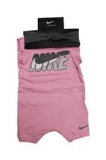 Image of Nike Baby Romper Girl Newborn with Headband 2 Piece Set Pink 0 - 3 Months