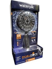 Image of Waterpik DualDock Multi-Height Chrome 7 Spray Hand Shower Head w/Pulse Massage