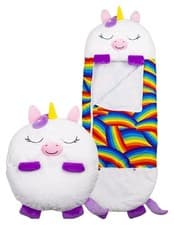Image of Happy Nappers Medium Shimmer/White Unicorn Pillow & Sleepy Sack