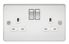 Image of Polished Socket Flat Plate 13A 2G DP Switched Chrome Knightsbridge