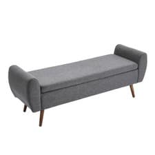 Image of Storage Bench Ottoman Upholstered Entryway Bench with Hidden Storage