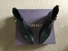 Image of Carvela Slice Leather Black Boots Size 39