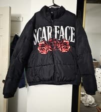Image of New Scarface Puffer Jacket The World Is Yours Adult Mens XL New💥💥💥💥💥