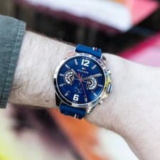 Image of NEW TOMMY HILFIGER MENS WATCH BLUE DIAL & RUBBER STRAP TH1791476 GENUINE UK