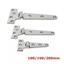 Image of Heavy Duty 4" 6" 8" Strap T Hinge Ship Cabinet Shed Door Gate Tee Hinge Hardware