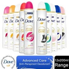 Image of Dove Advanced Care Antiperspirant 72H Protection Deodorant 200ml, 12 Pack
