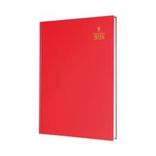 Image of 2026 Collins Desk Diary A5 Week To View Hardback Red Cover