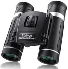 Image of Compact 10x25 Folding Roof Prism Binoculars, High-Power 5000m Range