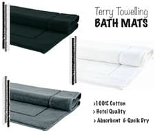 Image of HOTEL QUALITY BATH MAT 100% COTTON MODERN BATHROOM TOWEL RUG BATH MATT 50 x 80CM