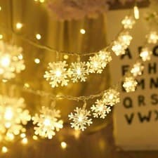 Image of Christmas LED Curtain Window Snowflake String Fairy Lights Xmas Tree Home Decor