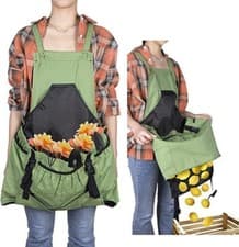 Image of Gardening Apron with Pocket Harvesting Gardening Cotton Canvas Waterproof