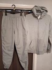 Image of Adidas Tracksuit Grey 15-16Y New Zipped Hoodie Joggers