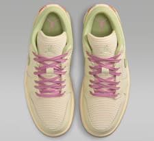 Image of Jordan 1 Low SE Sail Olive Aura Pearl White Iced Carmine Women's | Size 6 - 12