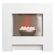 Image of Adam Cubist Electric Fireplace Suite in White, 36 Inch