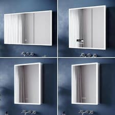 Image of LED Bathroom Mirror Cabinet with Shaver Socket/Touch Sensor/Demister/Bluetooth
