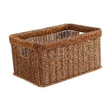 Image of Storage Basket with Handle, Woven Organizer Rectangle Storage Container