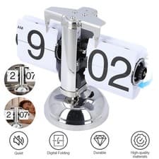 Image of Modern Style Calendar Flip Alarm Clock - Flip-Down Clock - UK STOCK